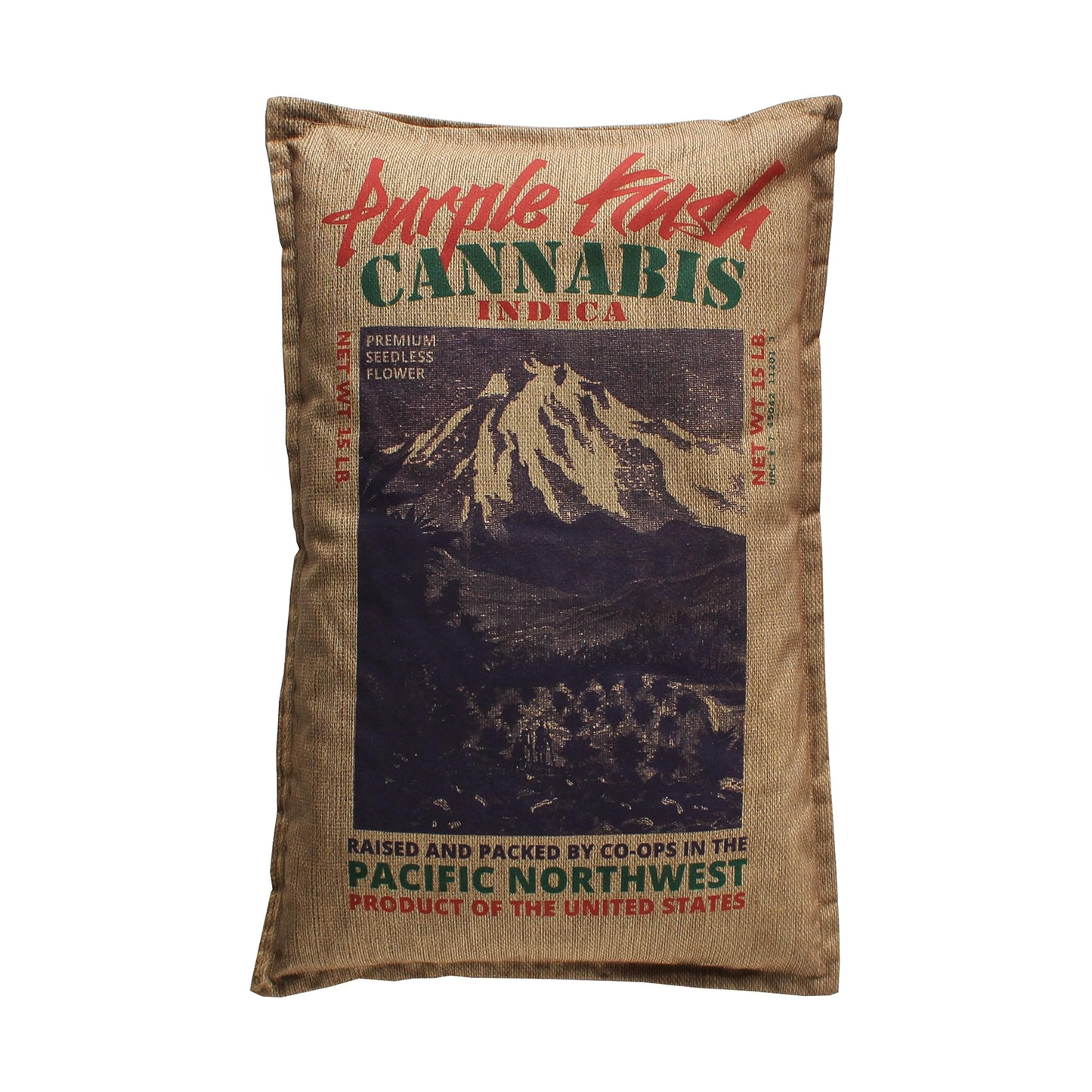 Purple Kush Burlap Bale Sack of Weed Pillowcase