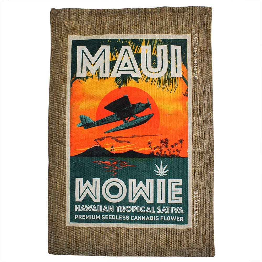 Maui Wowie Burlap Bale Sack of Weed Pillowcase