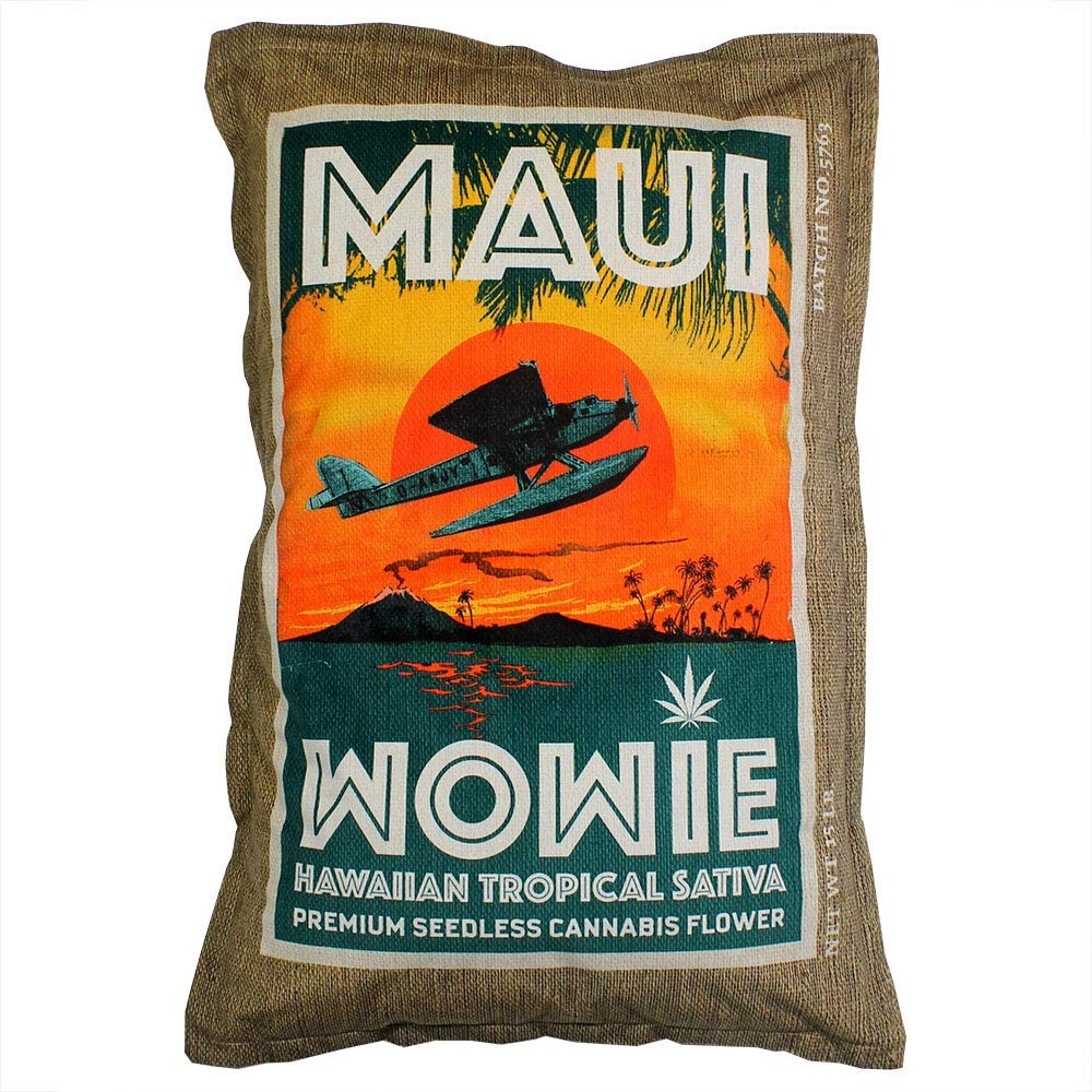 Maui Wowie Burlap Bale Sack of Weed Pillowcase