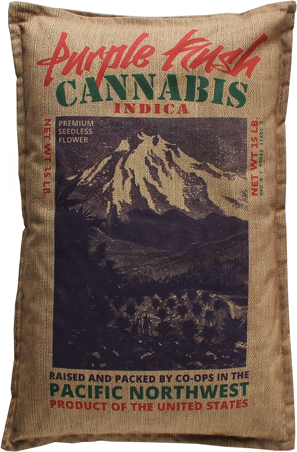 Purple Kush Burlap Bale Sack of Weed Pillowcase