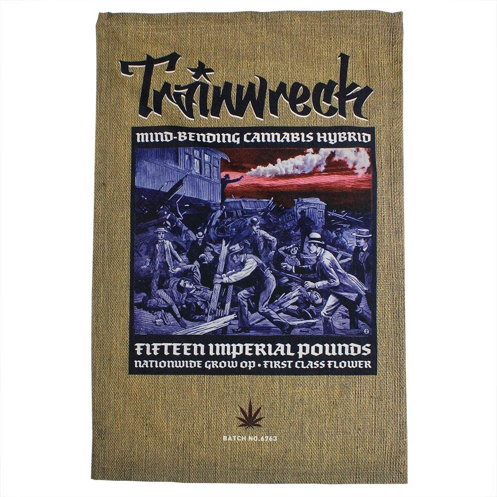 Trainwreck Burlap Bale Sack of Weed Pillowcase