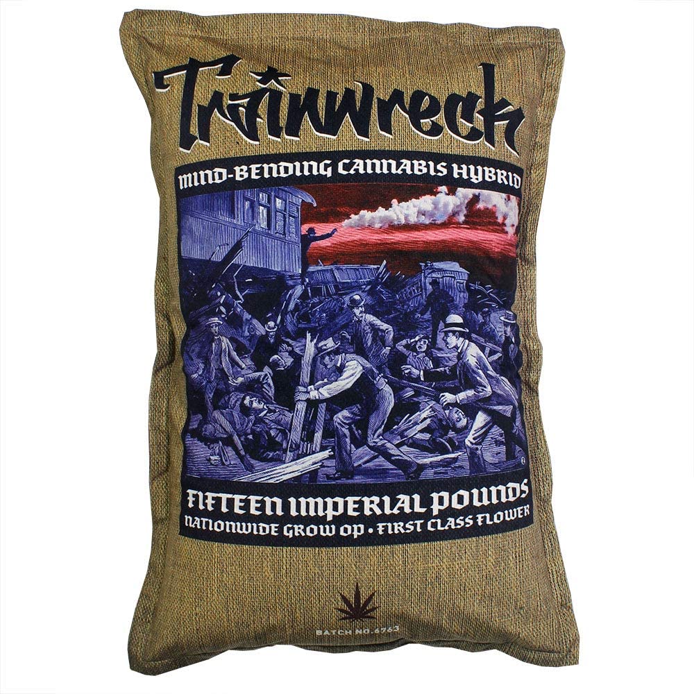 Trainwreck Burlap Bale Sack of Weed Pillowcase