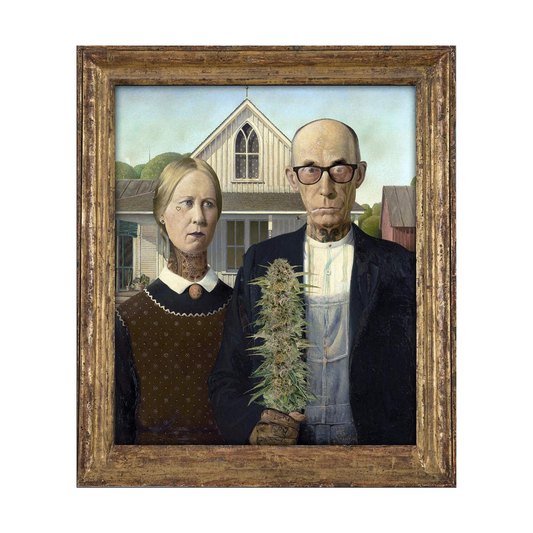 Stoned Cold Classic Weed Tapestries - American Gothic