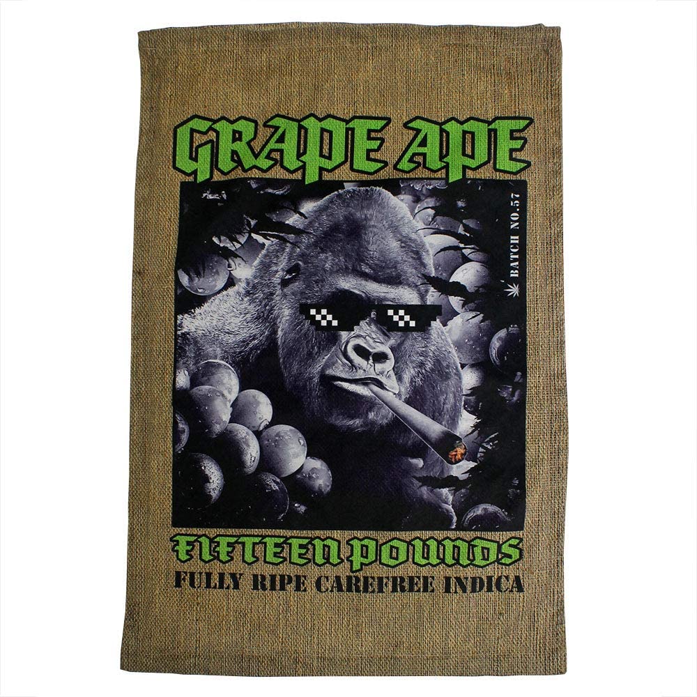 Grape Ape White Rhino Burlap Bale Sack of Weed Pillowcase